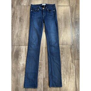 Paige Women's Dark Wash Skyline Straight Jeans Size 27 Tall Capsule Minimalist